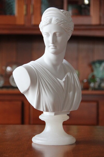 Diana of the Hunt Goddess Bust Sculpture quality portrait of marble